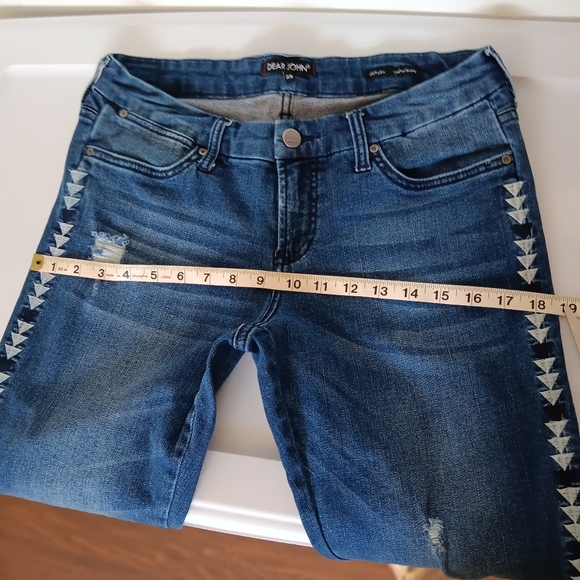 Dear John jeans Joyrich Comfort skinny Mid Rise embroidery,sz 29,stretch. - Picture 10 of 16